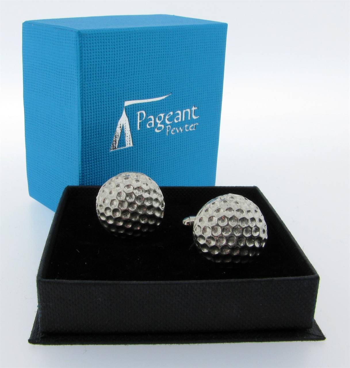 Golf Ball Cufflinks - high quality pewter gifts from Pageant Pewter