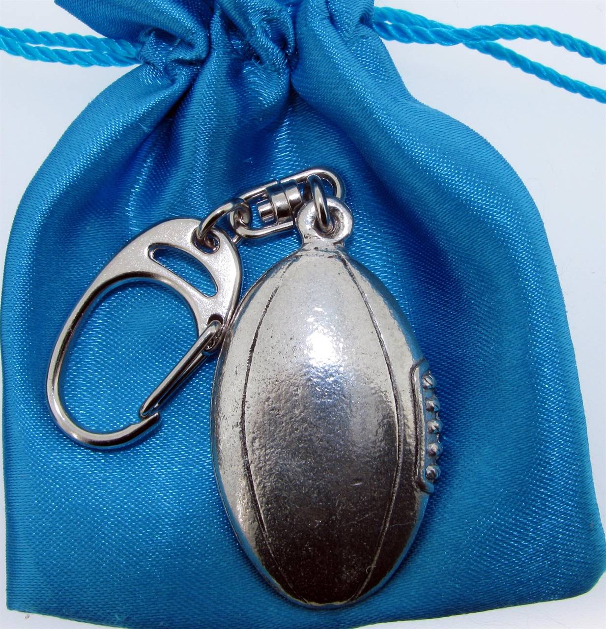 Rugby Ball Keyring high quality pewter gifts from Pageant Pewter