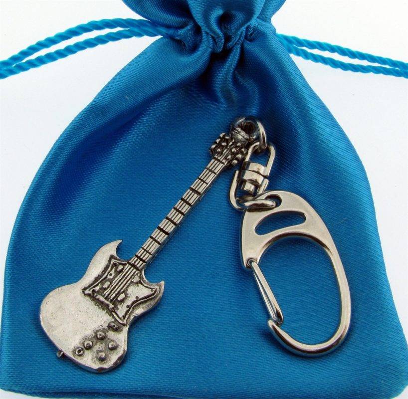 Electric Guitar (SG) Keyring high quality pewter gifts from Pageant