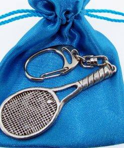 Tennis Racquet Keyring - high quality pewter gifts from Pageant Pewter