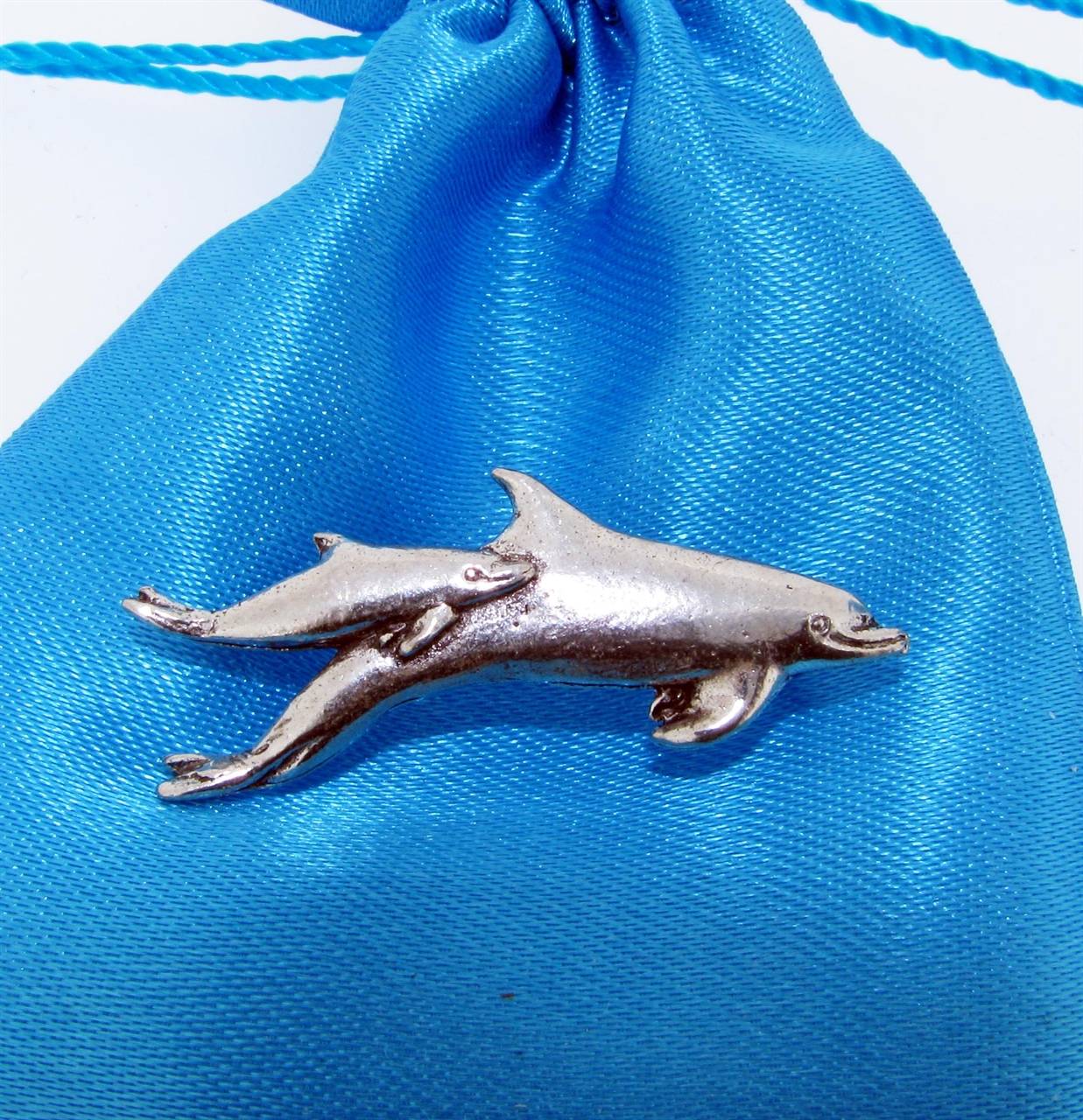 Dolphins Pin Badge high quality pewter gifts from Pageant Pewter