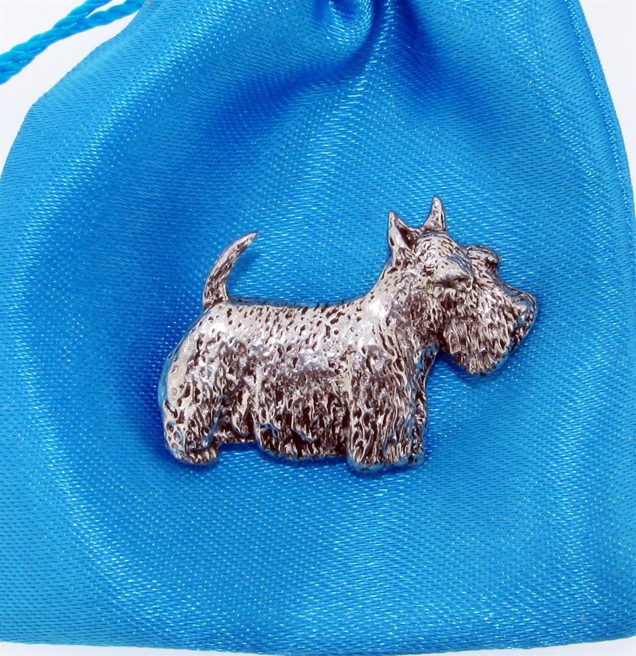 Scottie Pin Badge - high quality pewter gifts from Pageant Pewter