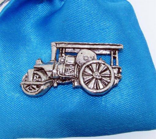 Steam Roller Pin Badge - high quality pewter gifts from Pageant Pewter