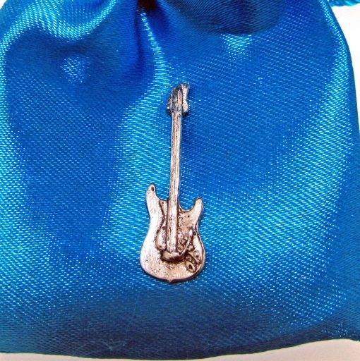 Electric Guitar - S Pin Badge - high quality pewter gifts from Pageant Pewter