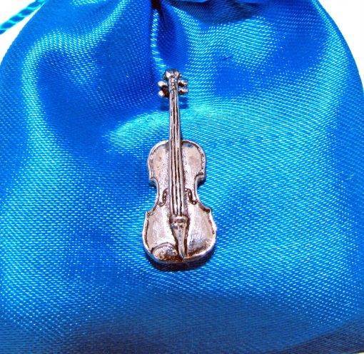 Violin Pin Badge - high quality pewter gifts from Pageant Pewter