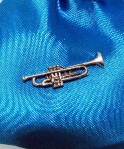 Trumpet Pin Badge - high quality pewter gifts from Pageant Pewter
