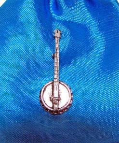 Banjo Pin Badge - high quality pewter gifts from Pageant Pewter
