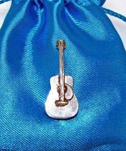 Acoustic Guitar Pin Badge - high quality pewter gifts from Pageant Pewter