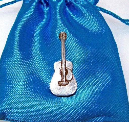 Acoustic Guitar Pin Badge - high quality pewter gifts from Pageant Pewter