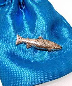 Brown Trout Pin Badge - high quality pewter gifts from Pageant Pewter