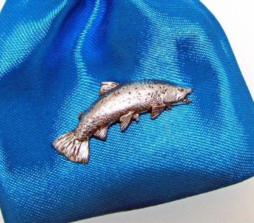 Sea Trout Pin Badge - high quality pewter gifts from Pageant Pewter