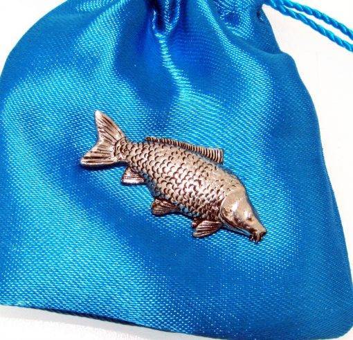 Common Carp Pin Badge - high quality pewter gifts from Pageant Pewter