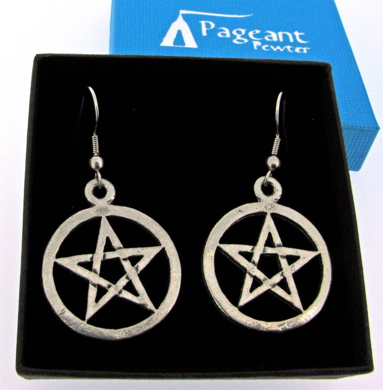 Open Pentangle Earrings - high quality pewter gifts from Pageant Pewter