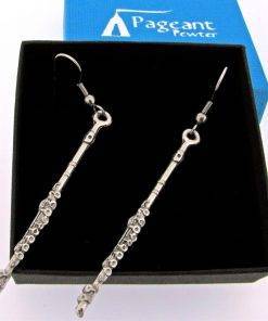 Flute Earrings - high quality pewter gifts from Pageant Pewter