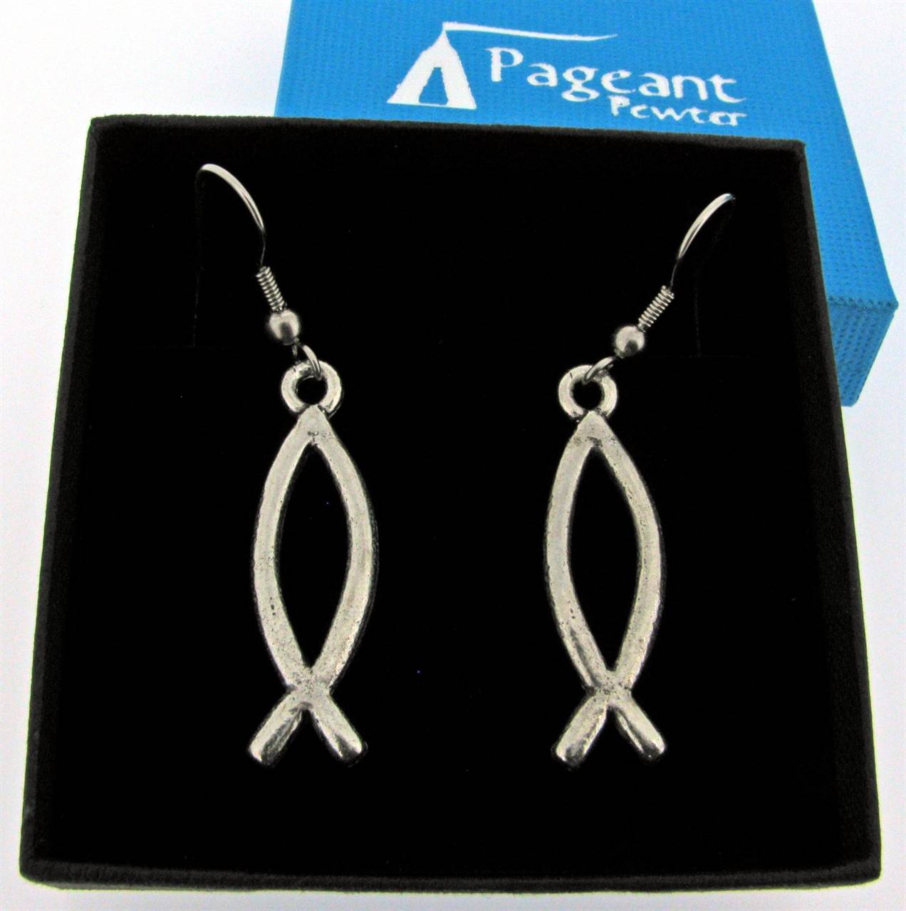 Christian Fish Earrings high quality pewter gifts from Pageant Pewter