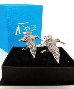 Woodcock Cufflinks - high quality pewter gifts from Pageant Pewter