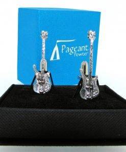 Bass Guitar Cufflinks - high quality pewter gifts from Pageant Pewter
