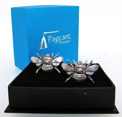 Bee Cufflinks - high quality pewter gifts from Pageant Pewter