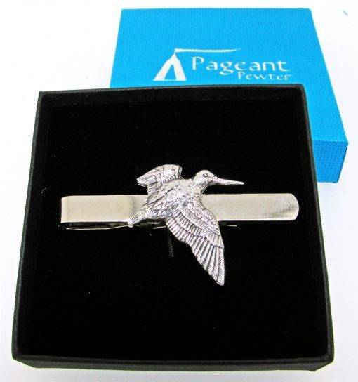 Woodcock Tie Clip - high quality pewter gifts from Pageant Pewter