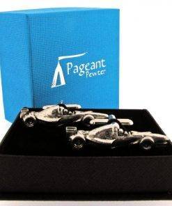 Racing Car Cufflinks - high quality pewter gifts from Pageant Pewter