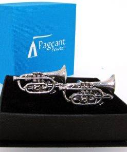 Cornet Cufflinks - high quality pewter gifts from Pageant Pewter