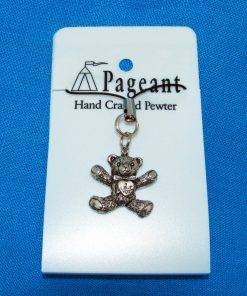 I Love You Teddy Phone / Bag Charm - high quality pewter gifts from Pageant Pewter