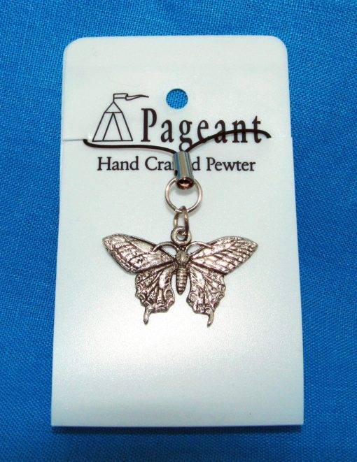 Butterfly Phone / Bag Charm - high quality pewter gifts from Pageant Pewter