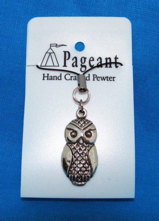 Owl Phone / Bag Charm - high quality pewter gifts from Pageant Pewter