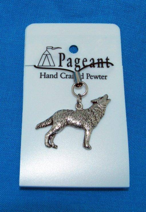 Wolf Phone / Bag Charm - high quality pewter gifts from Pageant Pewter