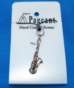 Saxophone Phone / Bag Charm - high quality pewter gifts from Pageant Pewter