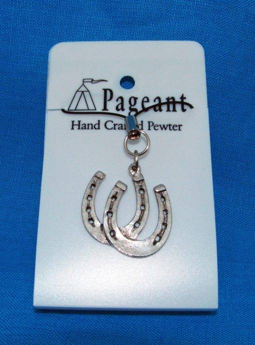 Horseshoes Phone / Bag Charm - high quality pewter gifts from Pageant Pewter