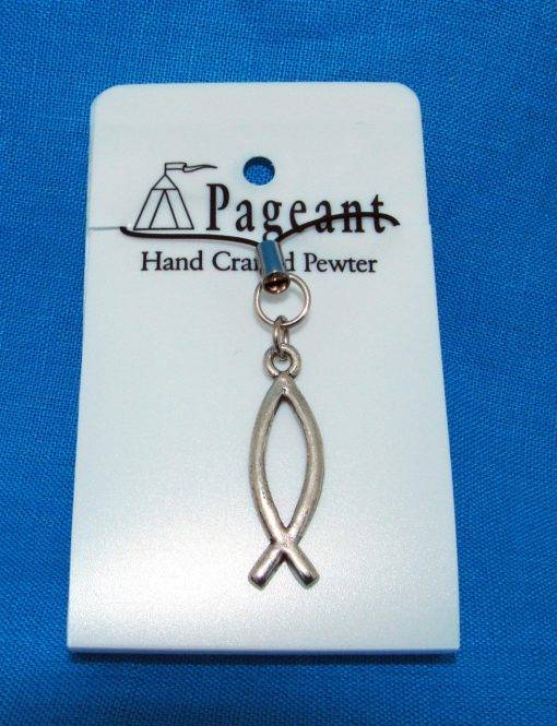 Christian Fish Phone / Bag Charm - high quality pewter gifts from Pageant Pewter
