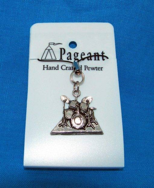 Drums Phone / Bag Charm - high quality pewter gifts from Pageant Pewter