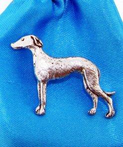 2 x Greyhound Dog Handcrafted From English Pewter Pin Badges TSB-D19