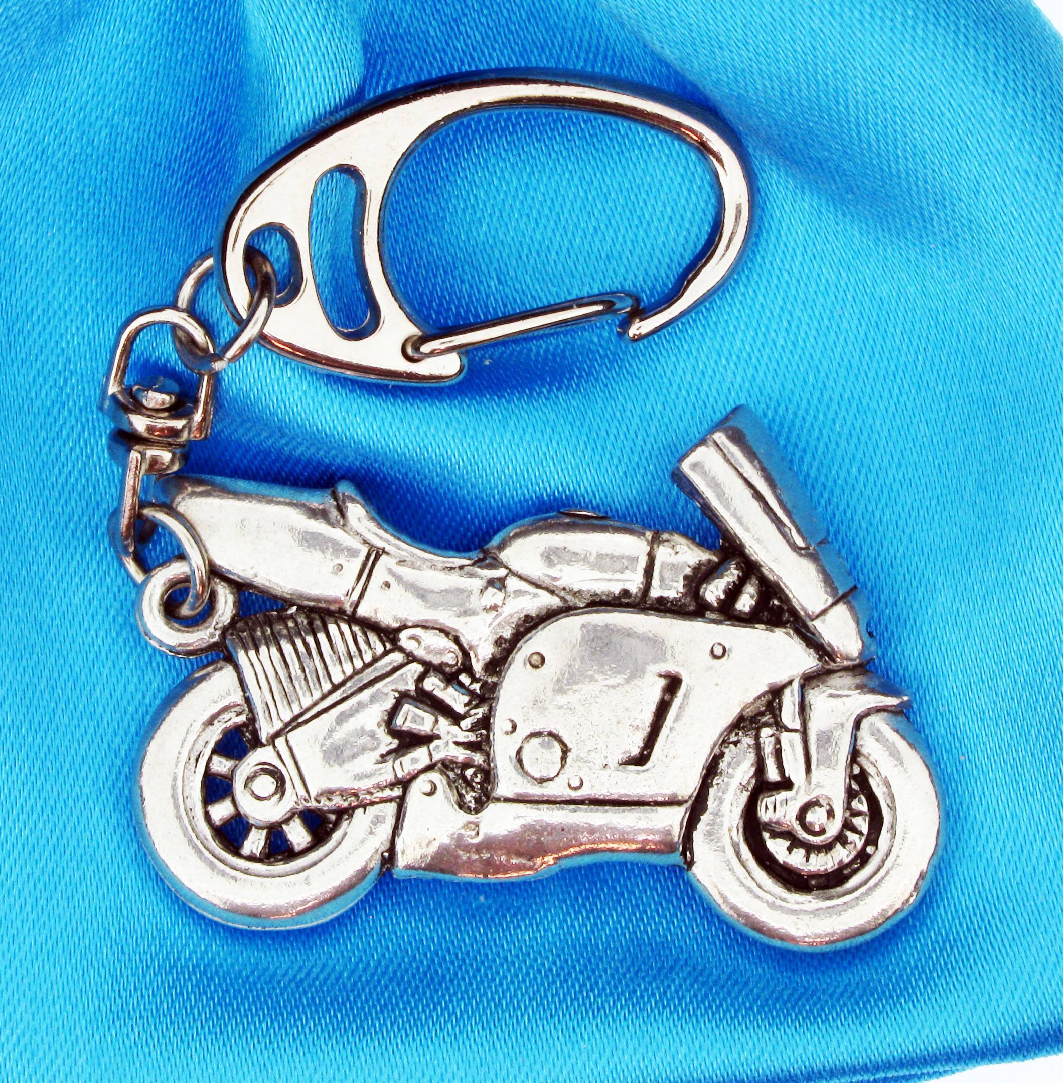 thumbnail image 2 of Stainless Steel Bike Keyring Keychain – Silver, Detachable Split Ring, Cycling Gift, UK Made 2 of 5