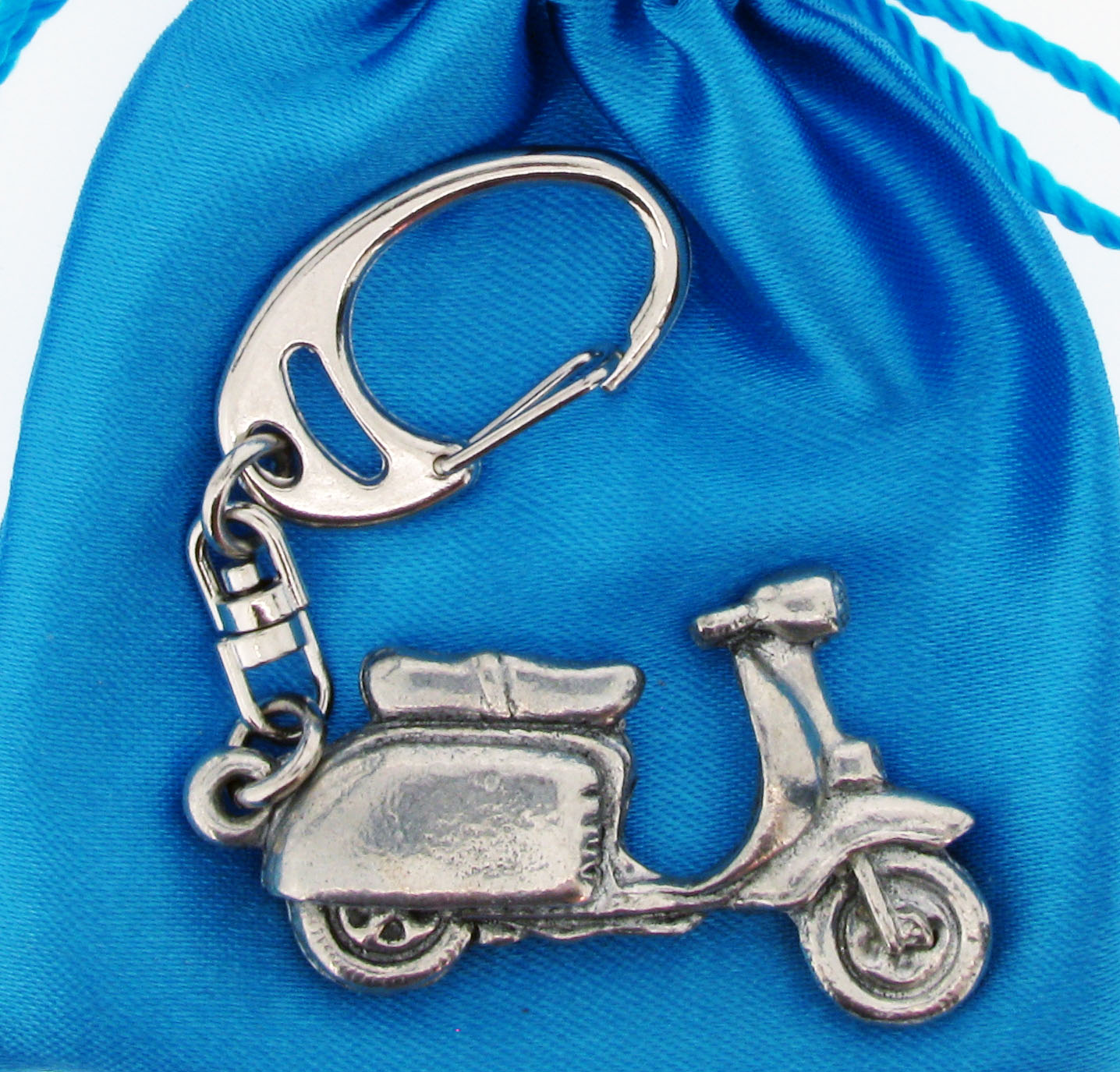 Scooter L Keyring - high quality pewter gifts from Pageant Pewter