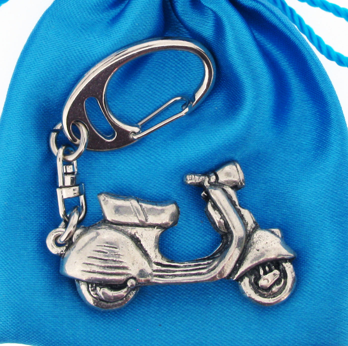 Scooter V Keyring - high quality pewter gifts from Pageant Pewter