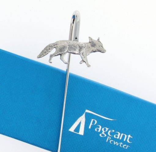 Fox Bookmark - high quality pewter gifts from Pageant Pewter