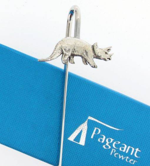 Triceratops Bookmark - high quality pewter gifts from Pageant Pewter