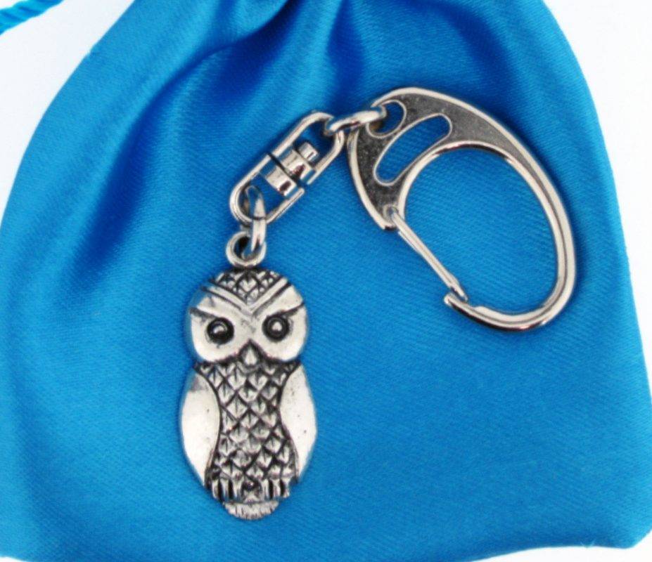 Small Owl Keyring Pageant Pewter