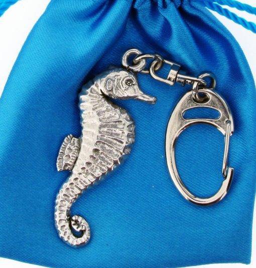 Seahorse Keyring - high quality pewter gifts from Pageant Pewter