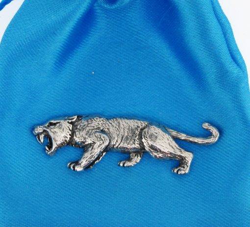 Sabre Tooth Tiger Pin Badge - high quality pewter gifts from Pageant Pewter