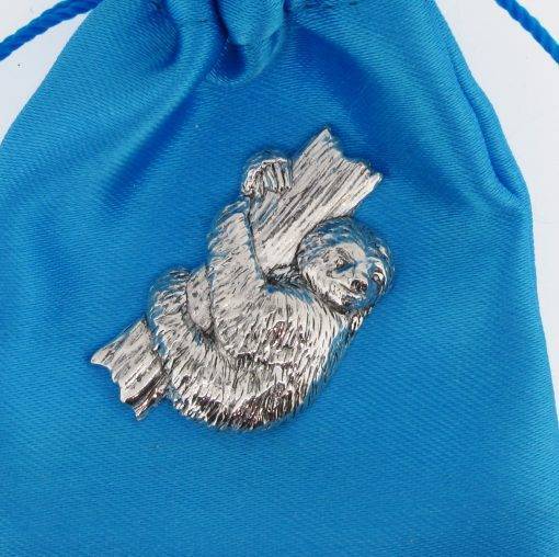 Sloth Pin Badge - high quality pewter gifts from Pageant Pewter