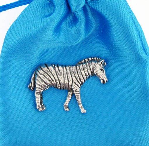 Zebra Pin Badge - high quality pewter gifts from Pageant Pewter
