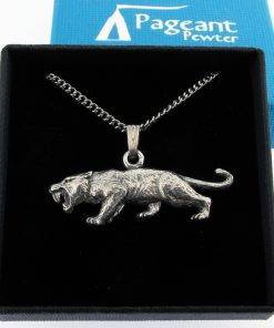 Sabre Tooth Tiger Pendant - high quality pewter gifts from Pageant Pewter