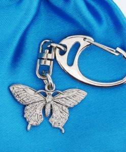 Butterfly Small Keyring - high quality pewter gifts from Pageant Pewter