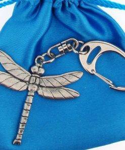 Dragonfly Small Keyring - high quality pewter gifts from Pageant Pewter