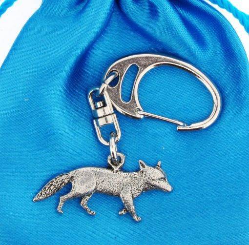 Fox Small Keyring - high quality pewter gifts from Pageant Pewter