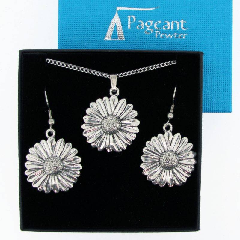 Daisy Jewellery Gift Set Pageant Pewter