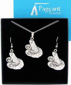 Pewter Frog Jewellery Gift Set